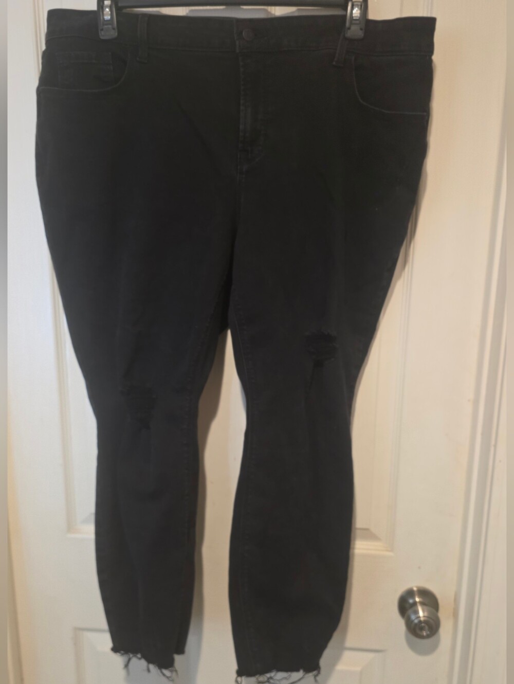 Old Navy Rockstar Super Skinny Jeans 24 Plus Short Black Distressed High Rise